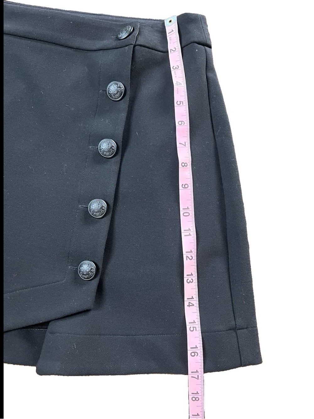 Express Black Wrap Buttoned Mini Skirt - Picture 7 of 7
